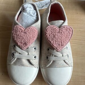 Kids Heart Sneakers - Pink and Cream